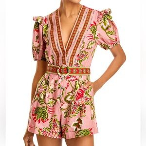 Farm Rio Romper: Aura Floral Soft Pink